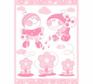 "Букашки" бело-ярк.розовое