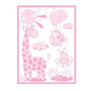 "Жираф" бело-розовое