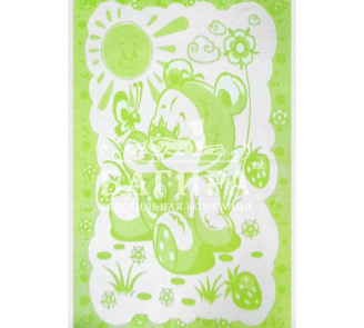 Мишка белый, салатовый