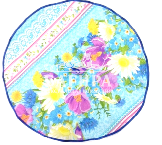 Полотенце Вафельное Круглое "Крокусы" Сиреневый