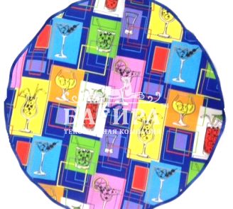 Полотенце Вафельное Круглое "Коктейль" Синий