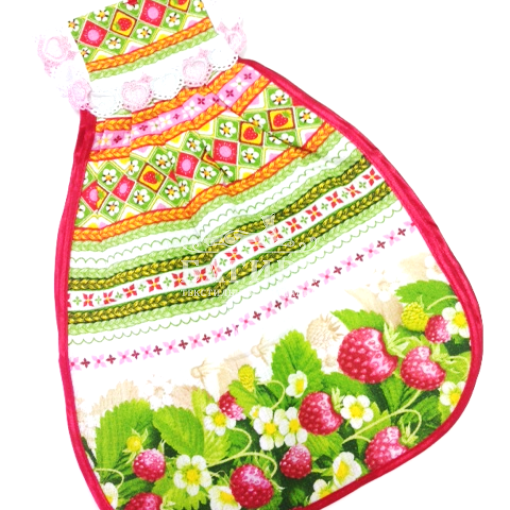 Полотенце Вафельное Матрешка "Земляника" Белый