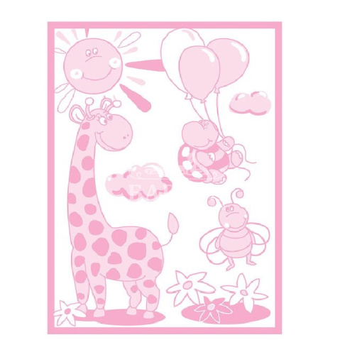"Жираф" бело-розовое