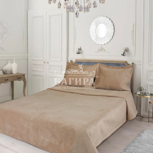 Покрывало Бархат полуглянец "VERONA" Бежевый