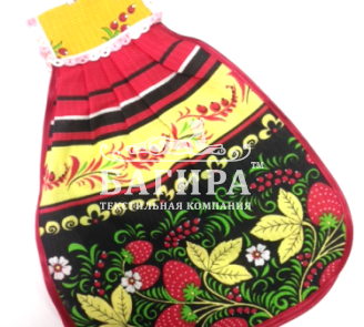 Полотенце Вафельное Матрешка "Лесные ягоды" Чёрный