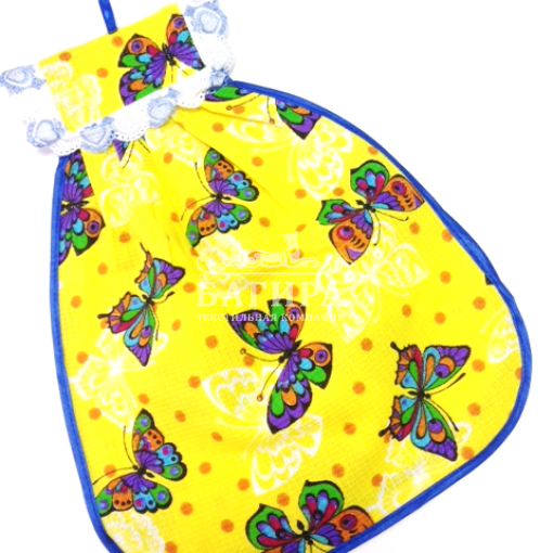 Полотенце Вафельное Матрешка "Бабочки" Желтый