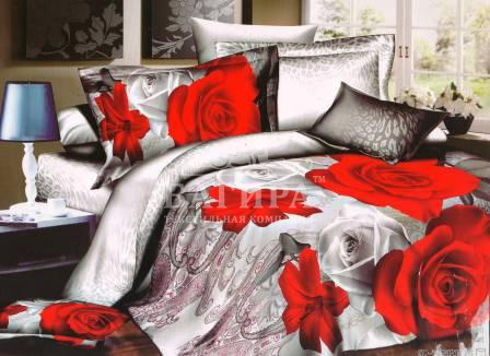 Алая роза на белом