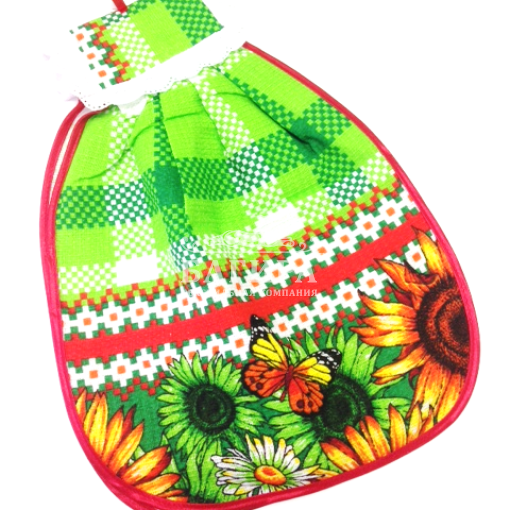 Полотенце Вафельное Матрешка "Подсолнухи" Зеленый