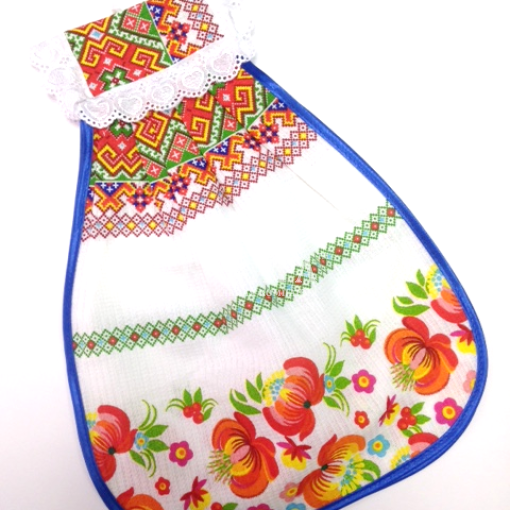 Полотенце Вафельное Матрешка "Полевые цветы" белый