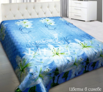 Цветы на синем