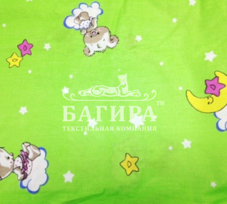 Мишки на облаках салатовый