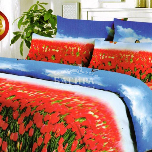 Поле красных тюльпанов