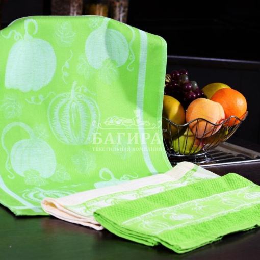Набор полотенец (3шт) "Тыква" Зеленый