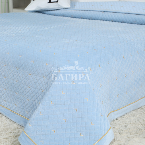 Покрывало "Бархат" Небесно-голубой