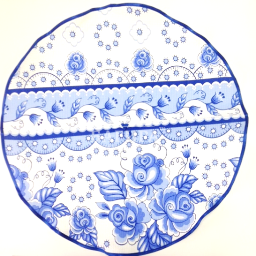 Полотенце Вафельное Круглое "Гжель" Голубой