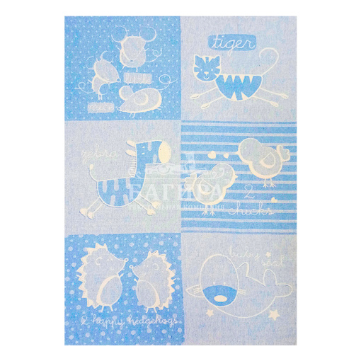 "Квадраты" бело-ярк.голубое