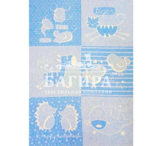 "Квадраты" бело-ярк.голубое