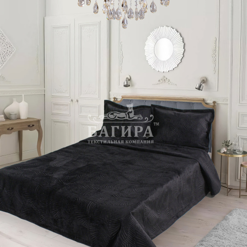 Покрывало Бархат полуглянец "VERONA" Черный