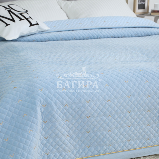 Покрывало "Бархат" Небесно-голубой