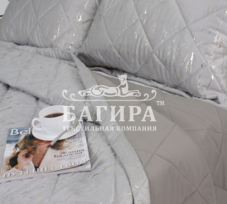 Покрывало Бархат мрамор "LUXURY" Серый