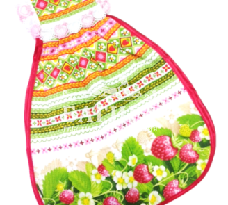 Полотенце Вафельное Матрешка "Земляника" Белый