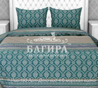 Арт Деко вид 4/6 морская волна