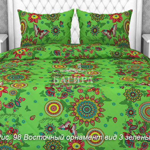 Восточный орнамент вид 3 зеленый