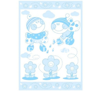 "Букашки" бело-ярк.голубое