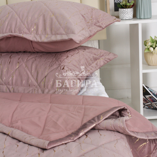 Покрывало Бархат мрамор "LUXURY" Пудра