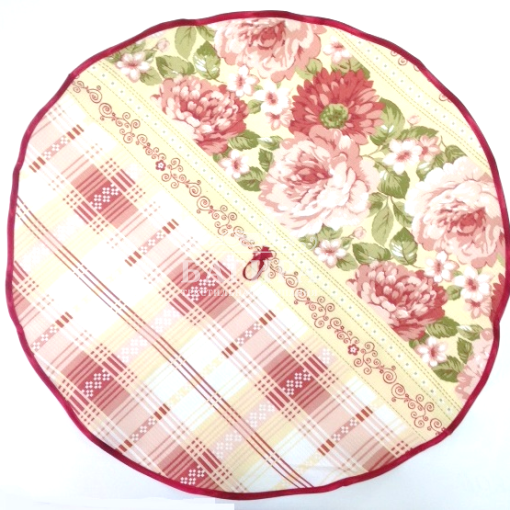 Полотенце Вафельное Круглое "Пионы" Бежевый