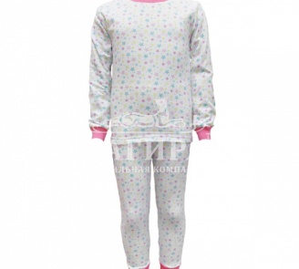 Пижама на девочку с начесом "Звёзды" (5-8 лет)