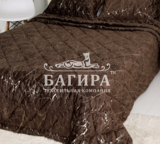 Покрывало Бархат мрамор "LUXURY" Шоколад