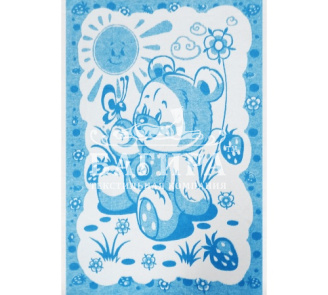 Мишка белый, синий