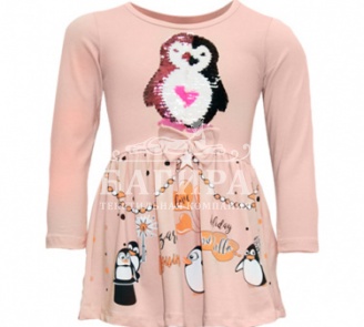 Платье с пайетками на девочку "Пингвин" (3-8 лет) УП