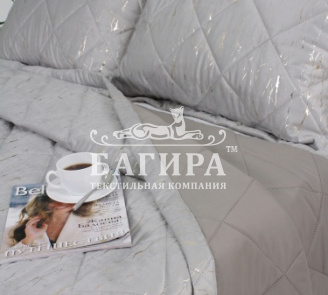 Покрывало Бархат мрамор "LUXURY" Серый