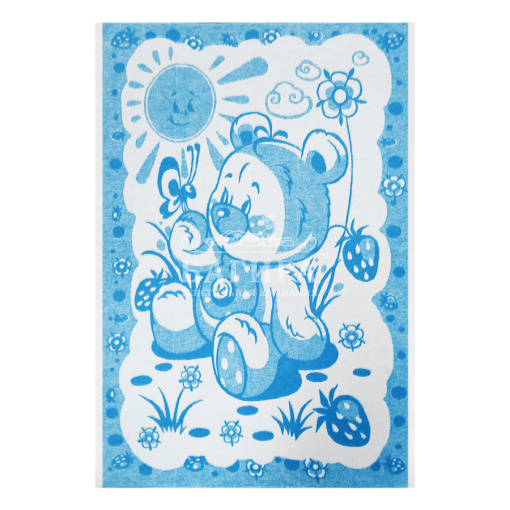 Мишка белый, синий