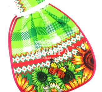 Полотенце Вафельное Матрешка "Подсолнухи" Зеленый