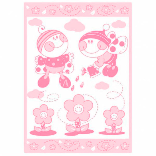 "Букашки" бело-ярк.розовое