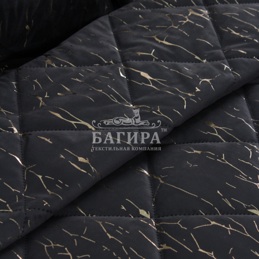 Покрывало Бархат мрамор "LUXURY" Черный