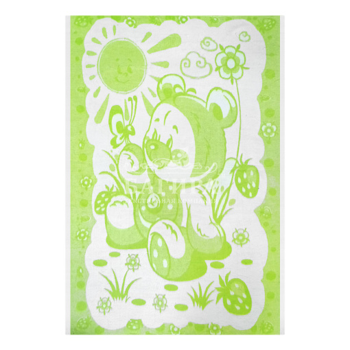 Мишка белый, салатовый