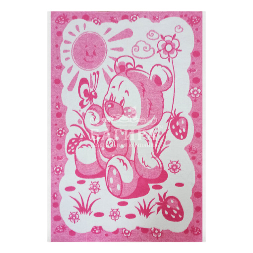 Мишка белый, ярко-розовый