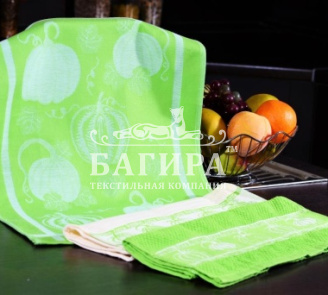 Набор полотенец (3шт) "Тыква" Зеленый