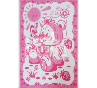 Мишка белый, ярко-розовый