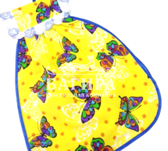 Полотенце Вафельное Матрешка "Бабочки" Желтый